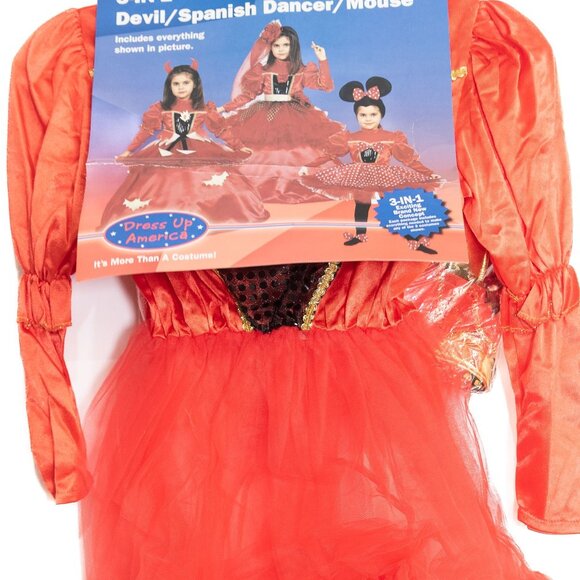 3-In-1 Devil/Spanish Dancer/Mouse Costume Size M For Kids By Dress Up America - Picture 3 of 8
